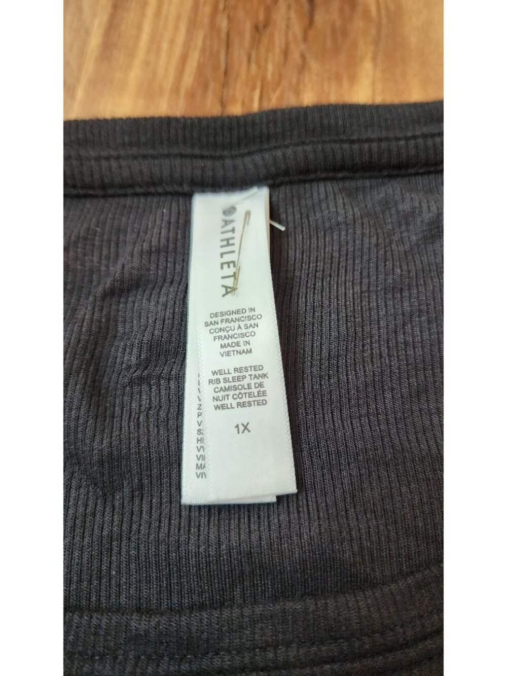 NWOT Athleta Well Rested Rib Sleep Tank & Short Set Black 1X - Picture 5 of 9